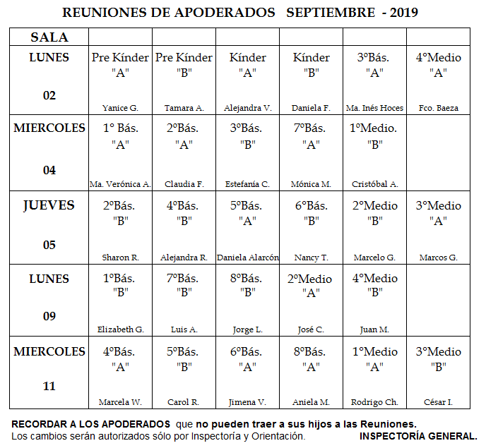 Reuniones Septiembre