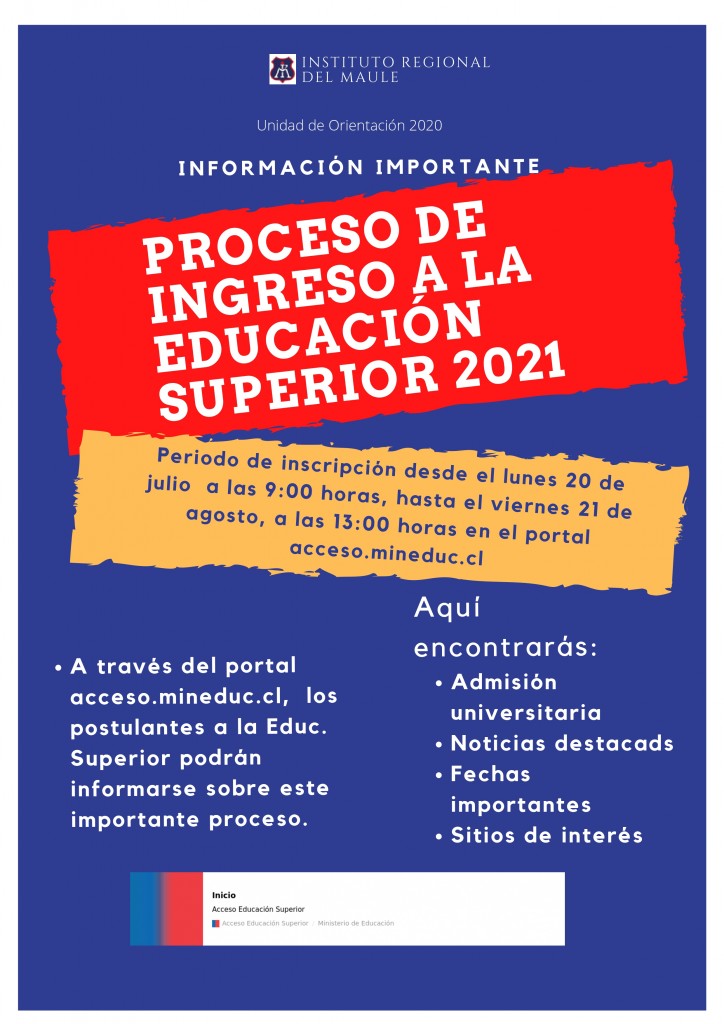 Afiche informativo Ed. Superior 2021