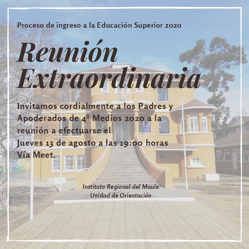 Reunión extraordinaria 4º medios