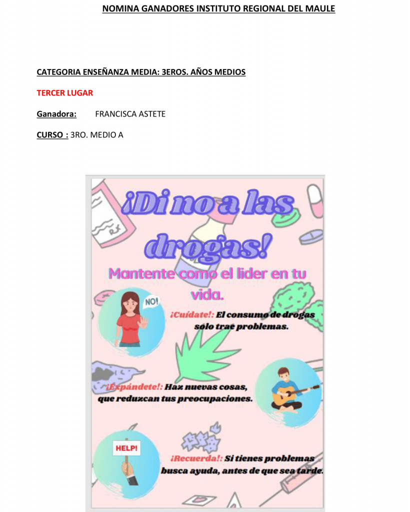GANADORES Concurso Senda 3º Medios IRM-3